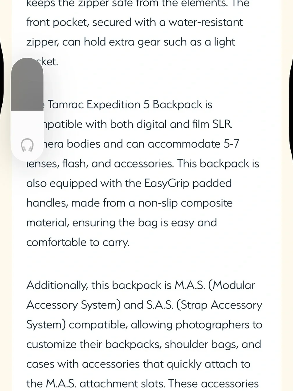 Tarmac Expedition 5 camera backpack